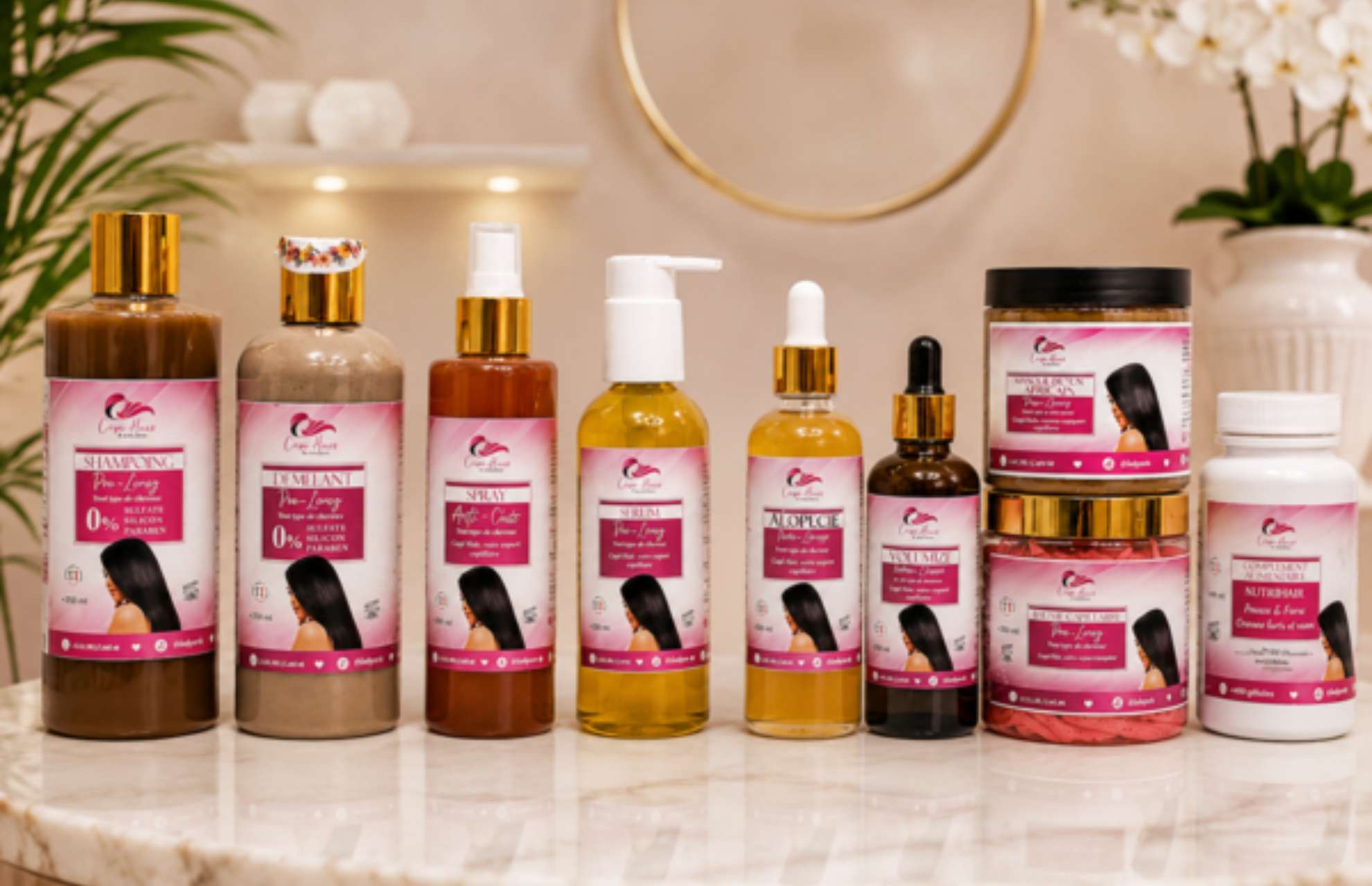 Gamme pousse des cheveux crépus
