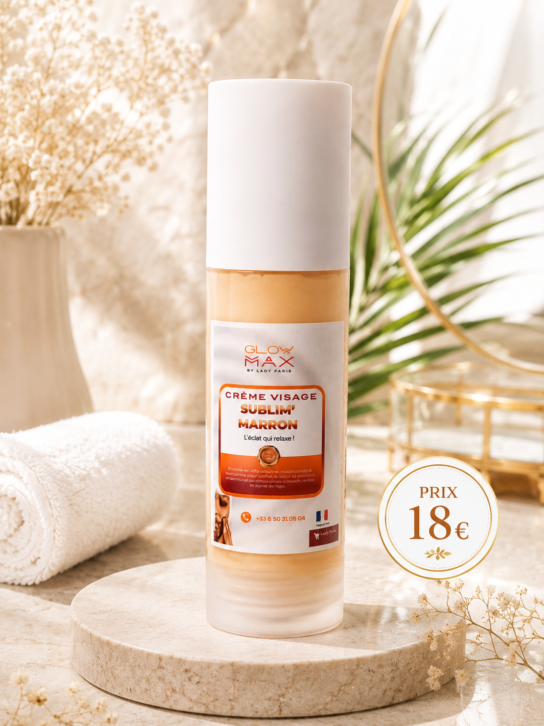 Creme Visage avec serviette